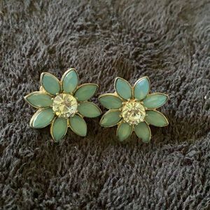 Blue flower earrings